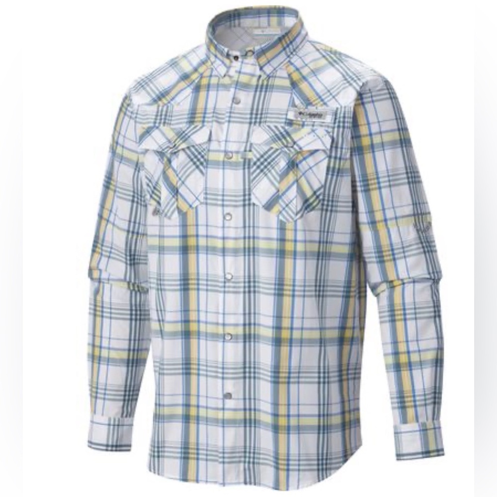 Columbia PFG Plaid Long Sleeve Snap Button Down